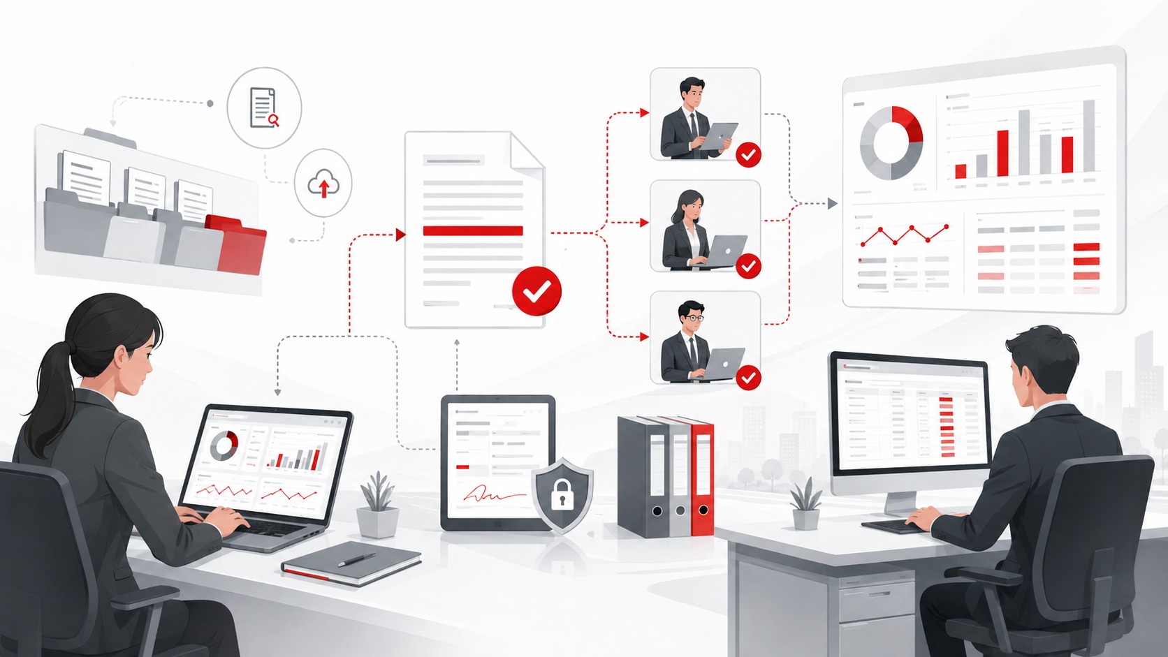 Digital approval and filing workflow